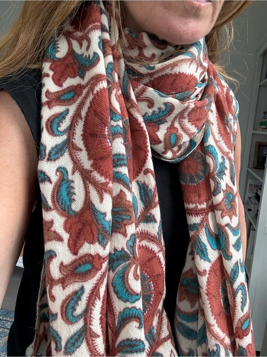 Roberta Roller Rabbit Accessories - Roberta Roller Rabbit 100% Wool Oversized Floral Wrap Scarf